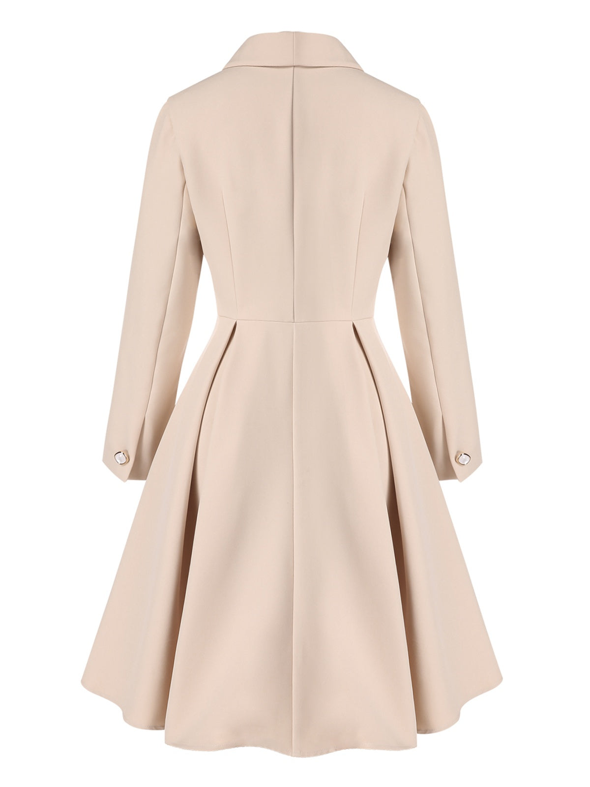 Abrigo estilo años 50 color crema con cuello de solapa