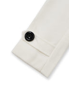 Abrigo blanco años 40 con cuello de piel sintética desmontable. Elegante y clásico