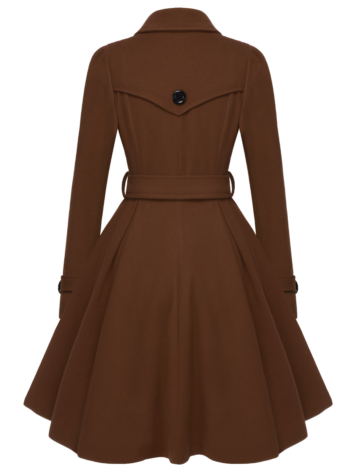 Abrigo de solapa estrecha de color negro sólido de los años 50