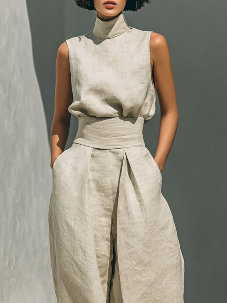 Évora – Conjunto Beige de Algodón y Lino