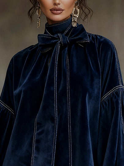 Roselle | Vestido mini de terciopelo con lazada